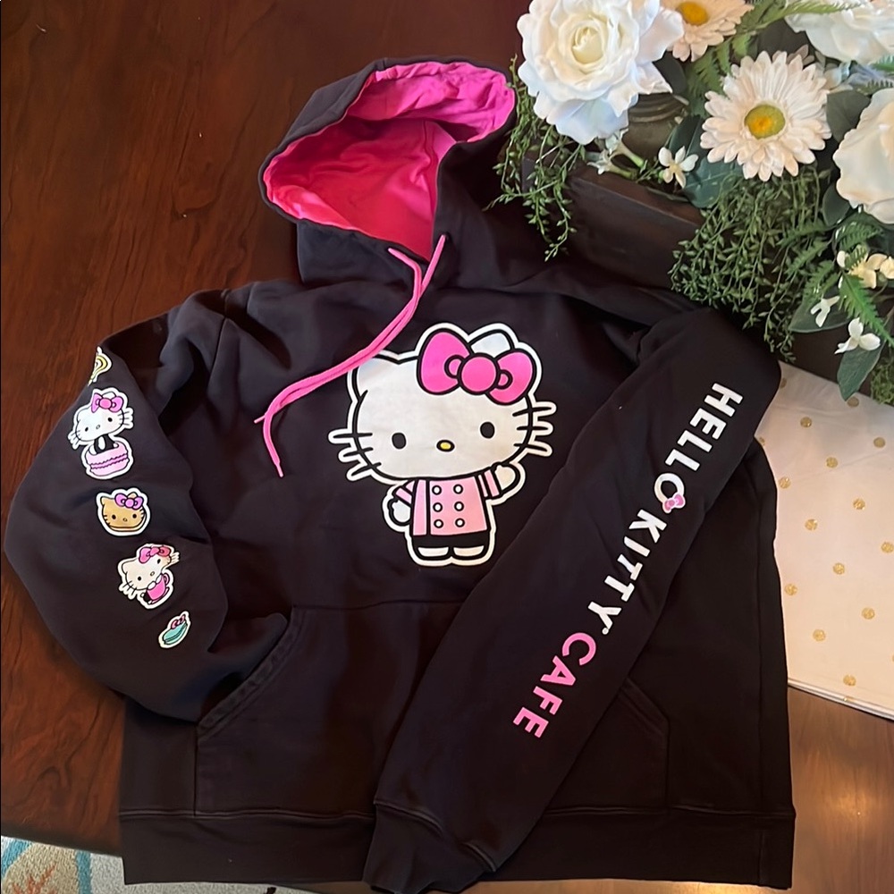 Hello Kitty Black and Pink Sweatshirt with Iconic Graphic